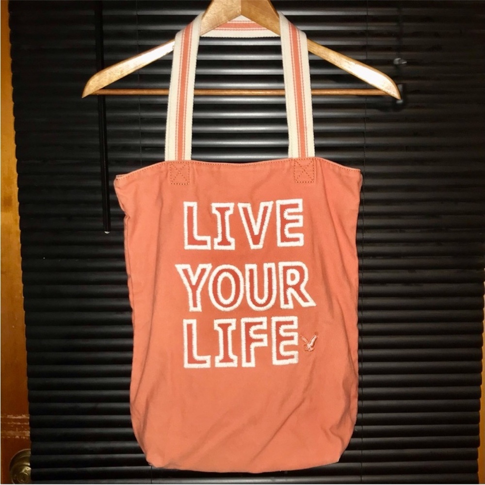 Live Your Life Coral Tote